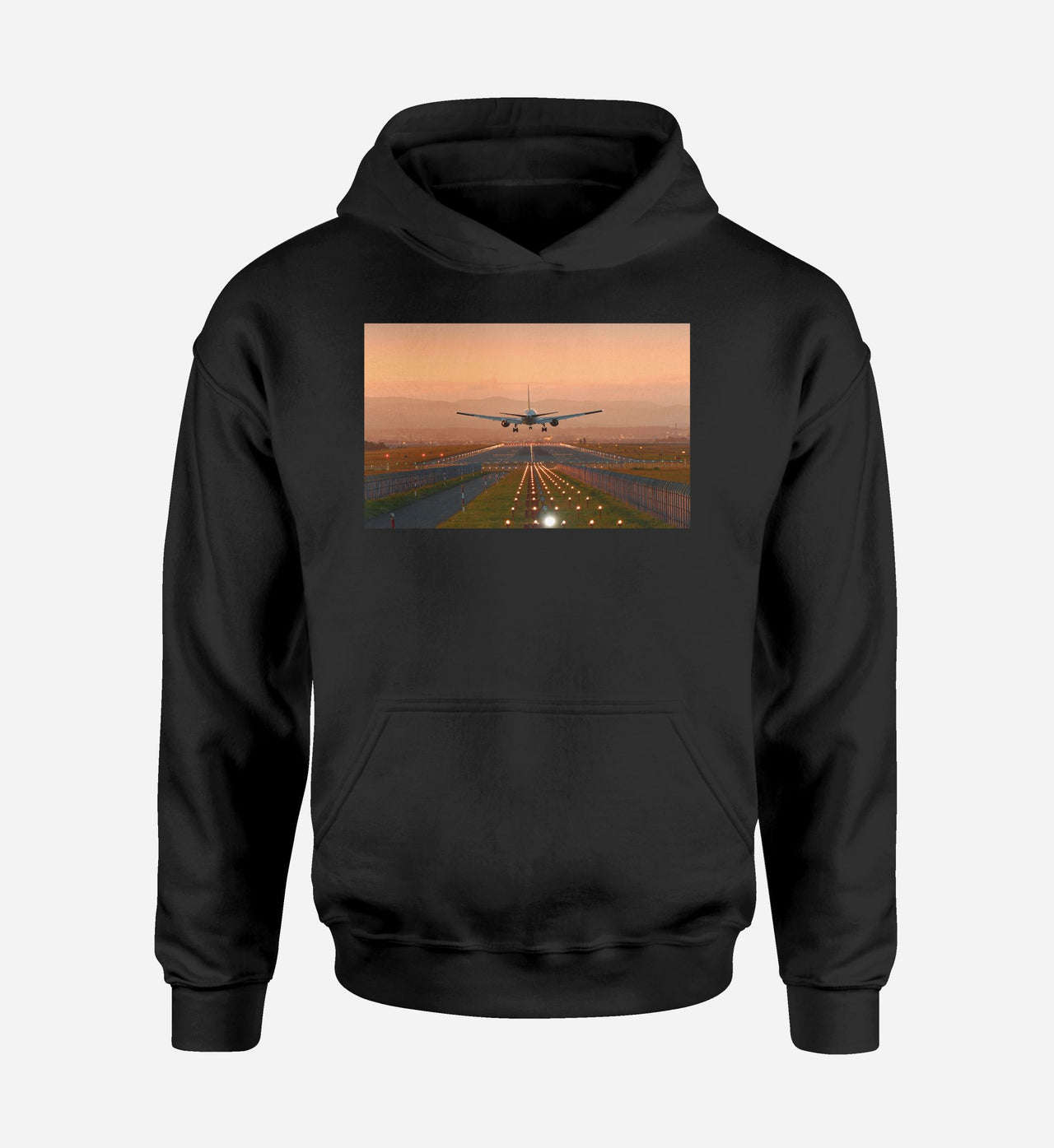 Super Cool Landing During Sunset Designed Hoodies