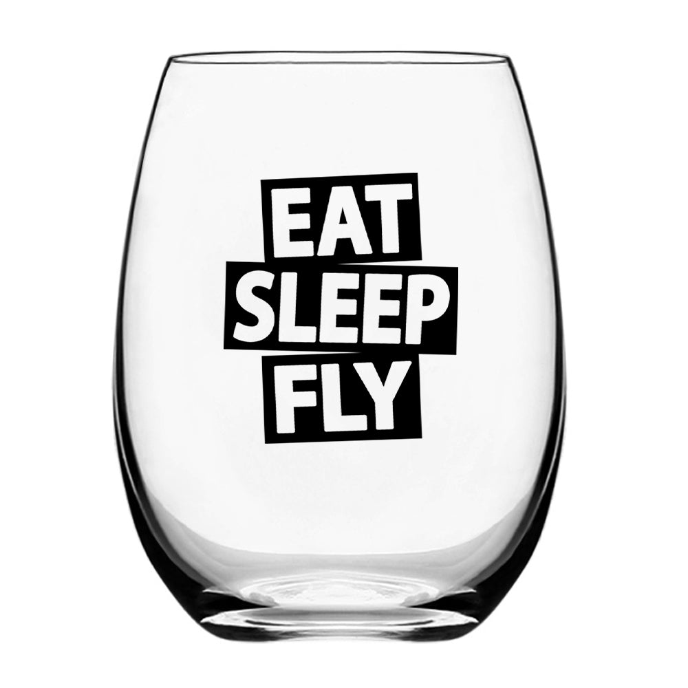 Eat Sleep Fly Designed Beer & Water Glasses