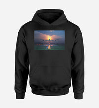 Thumbnail for Super Airbus A380 Landing During Sunset Designed Hoodies