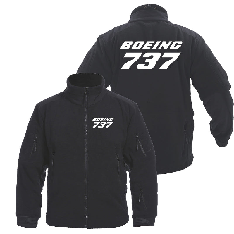 Boeing 737 & Text Designed Fleece Military Jackets (Customizable)