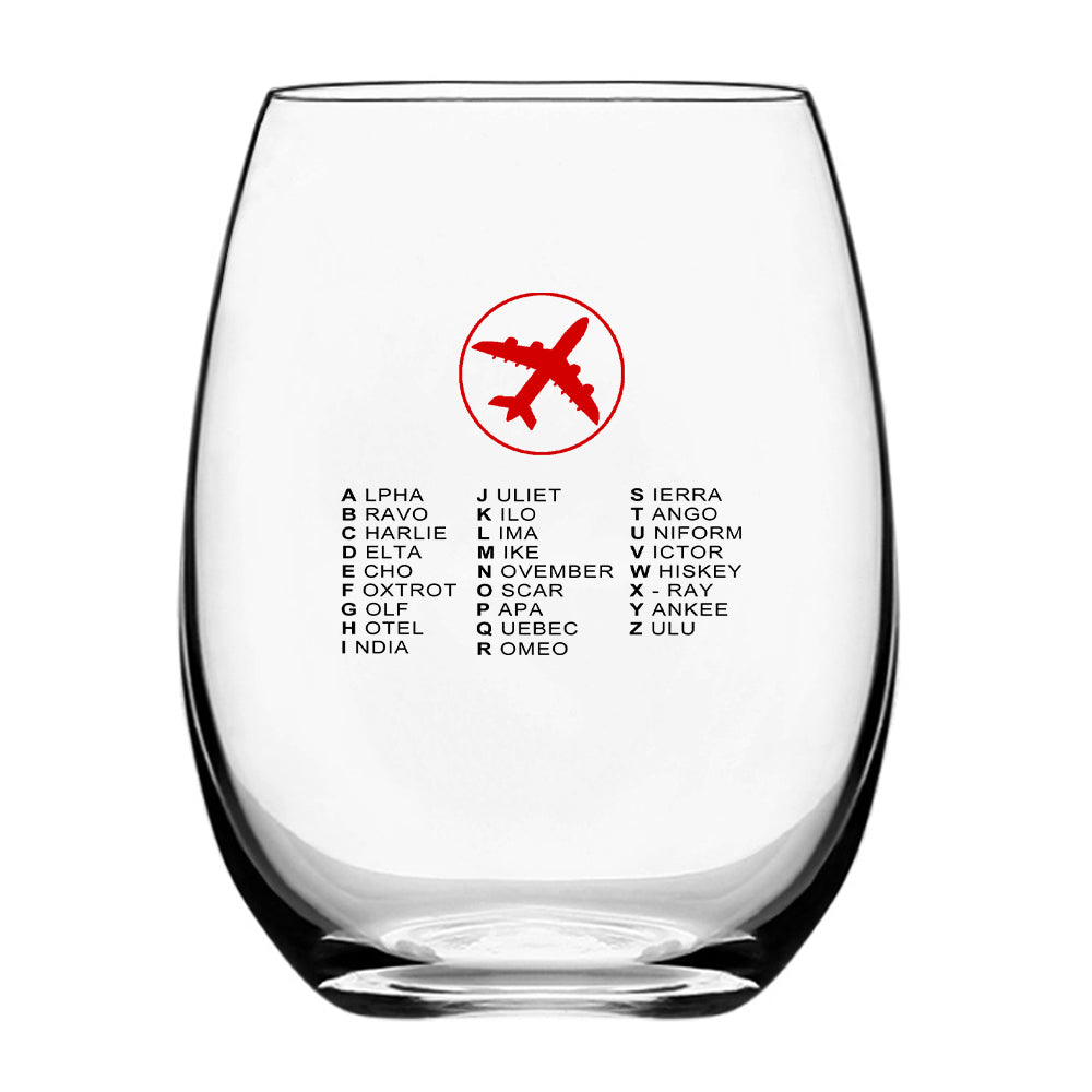 Aviation Alphabet 2 Designed Beer & Water Glasses