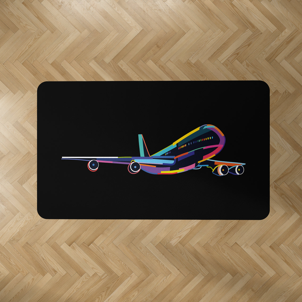 Multicolor Airplane Designed Carpet & Floor Mats