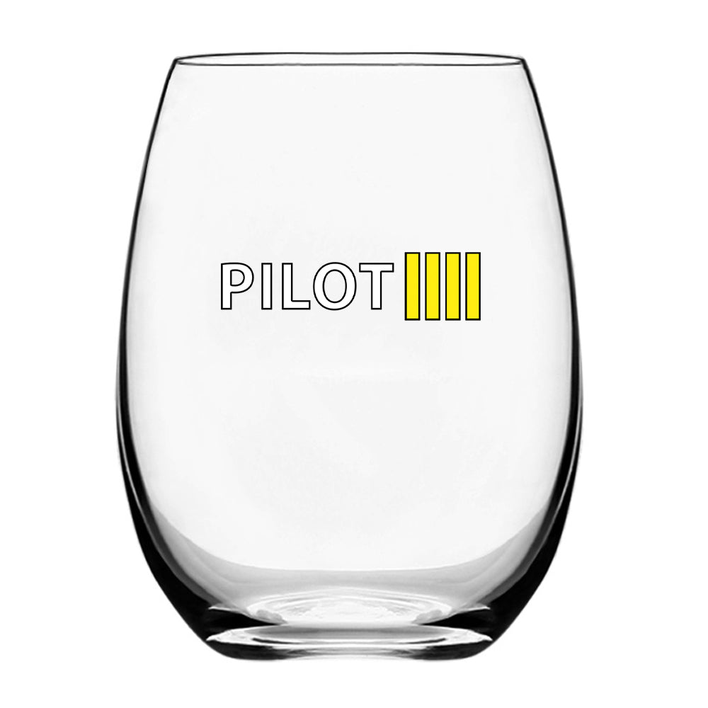 Pilot & Stripes (4 Lines) Designed Beer & Water Glasses