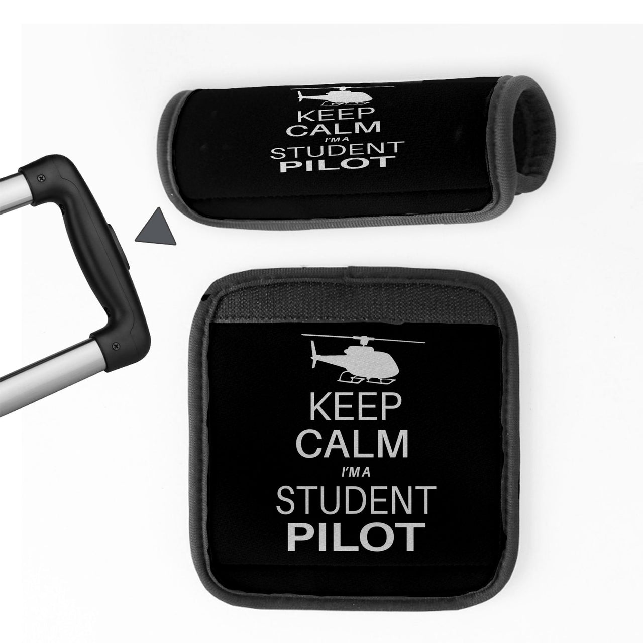 Student Pilot (Helicopter) Designed Neoprene Luggage Handle Covers