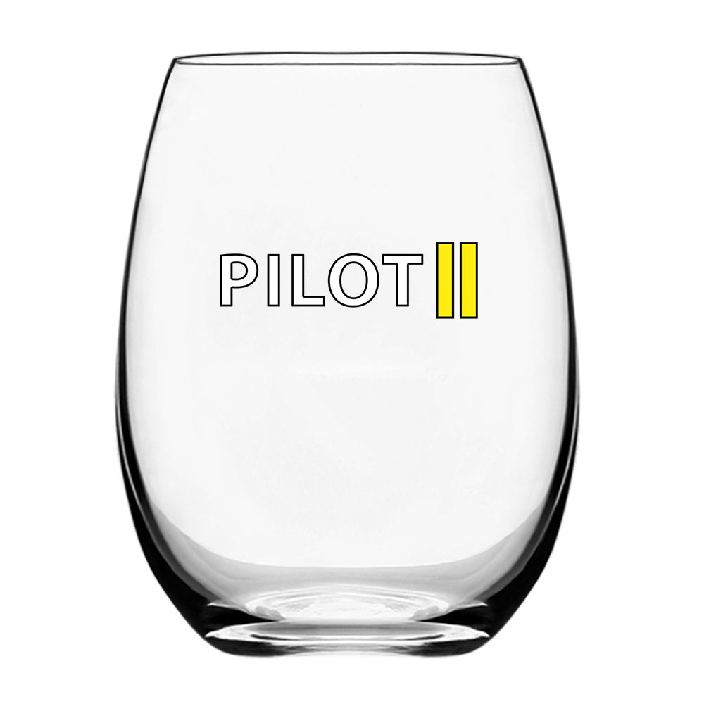 Pilot & Stripes (2 Lines) Designed Beer & Water Glasses