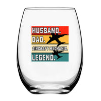 Thumbnail for Husband & Dad & Aircraft Mechanic & Legend Designed Beer & Water Glasses