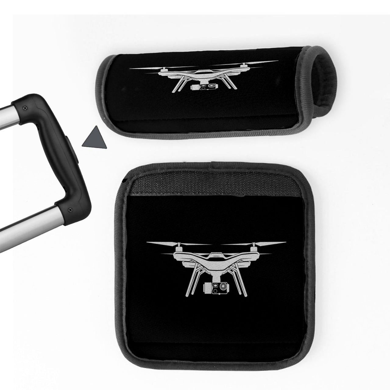 Drone Silhouette Designed Neoprene Luggage Handle Covers