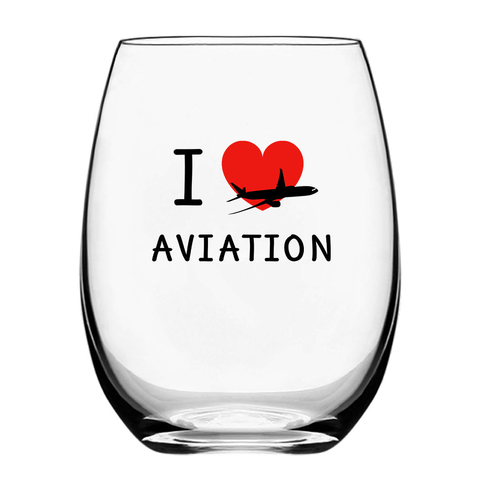 I Love Aviation Designed Beer & Water Glasses