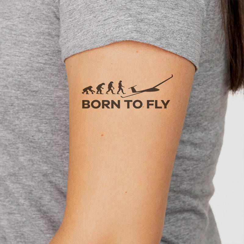 Born To Fly Glider Designed Tattoes