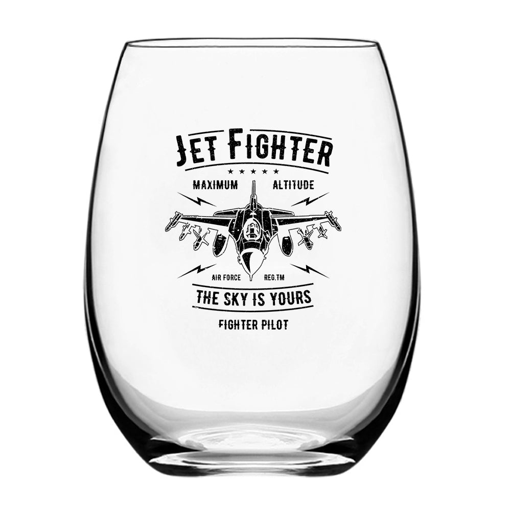 Jet Fighter - The Sky is Yours Designed Beer & Water Glasses