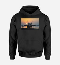 Thumbnail for Military Jet During Sunset Designed Hoodies