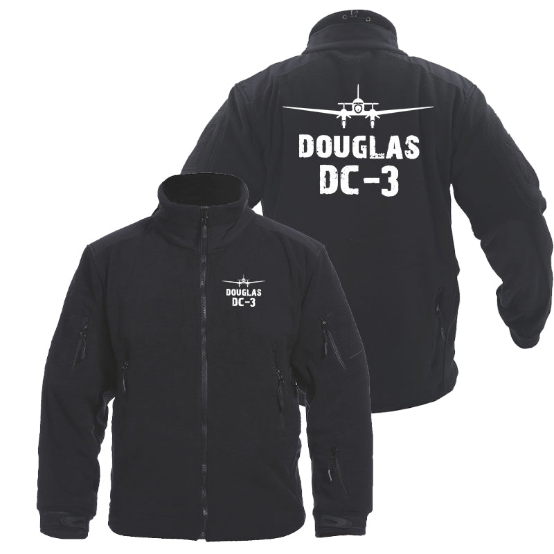 Douglas DC-3 & Plane Designed Fleece Military Jackets (Customizable)