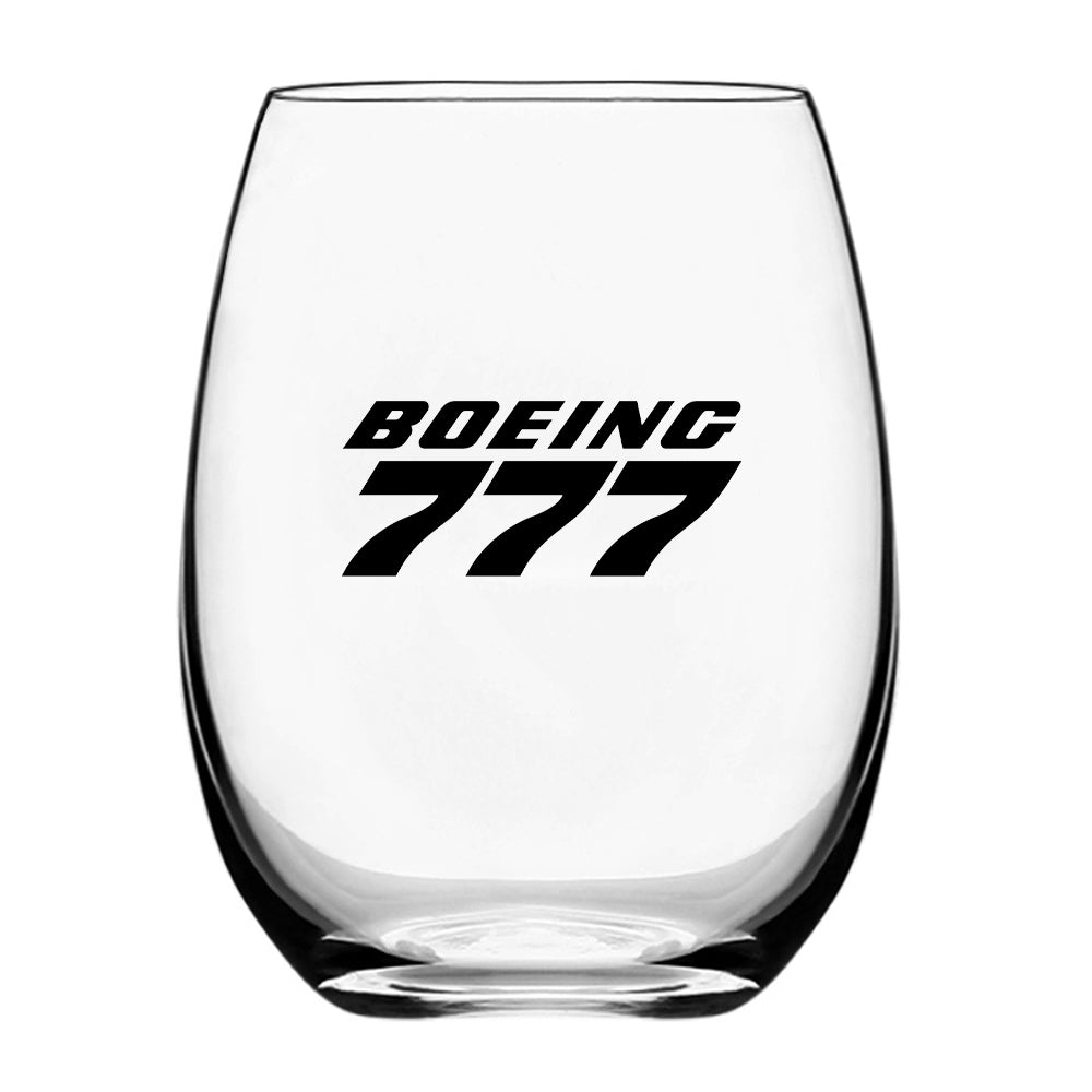 Boeing 777 & Text Designed Beer & Water Glasses