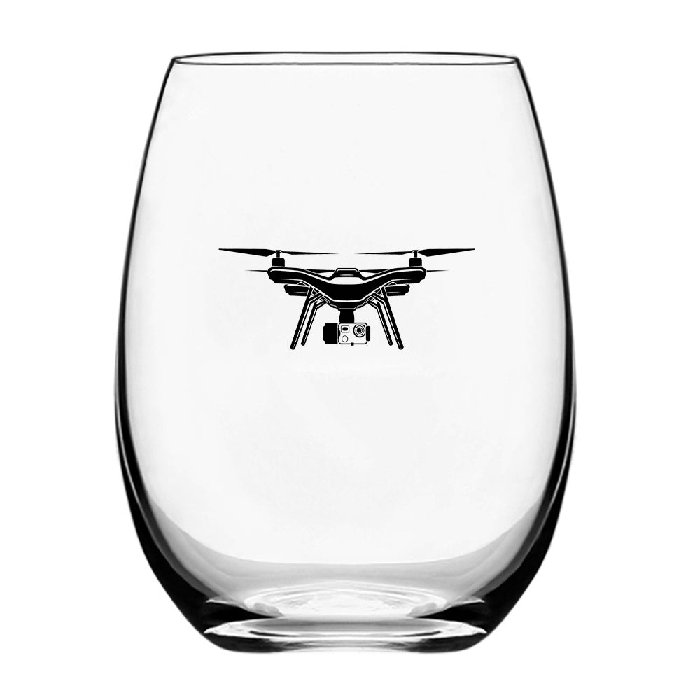 Drone Silhouette Designed Beer & Water Glasses