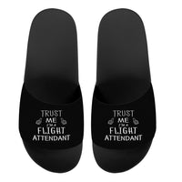 Thumbnail for Trust Me I'm a Flight Attendant Designed Sport Slippers