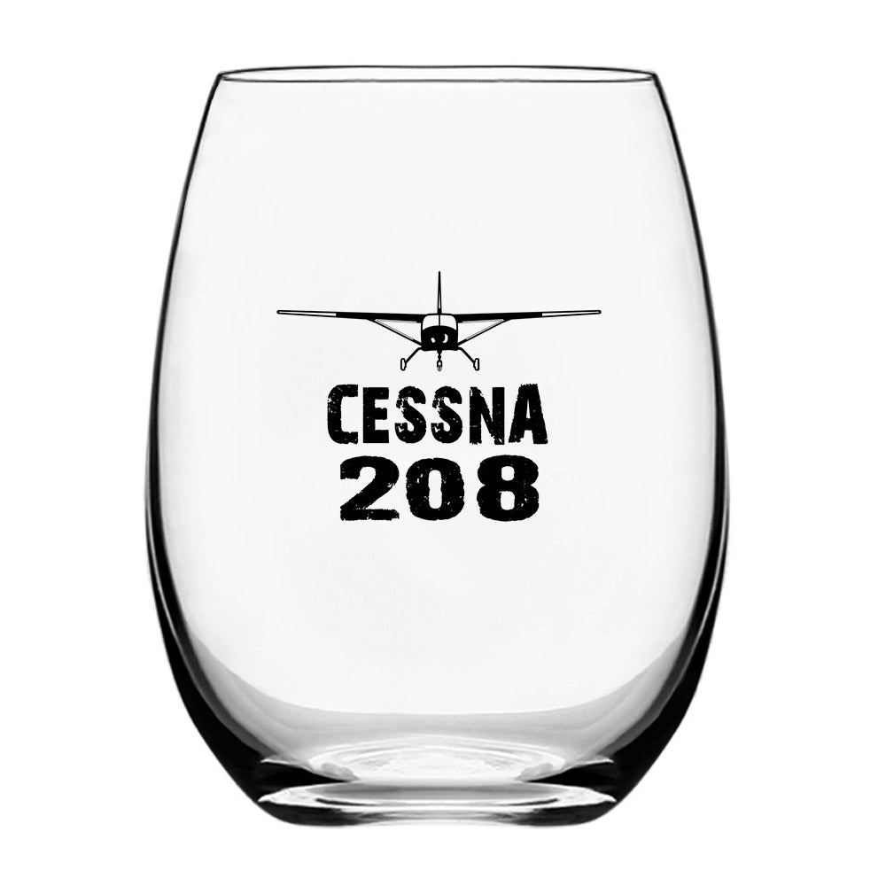 Cessna 208 & Plane Designed Beer & Water Glasses