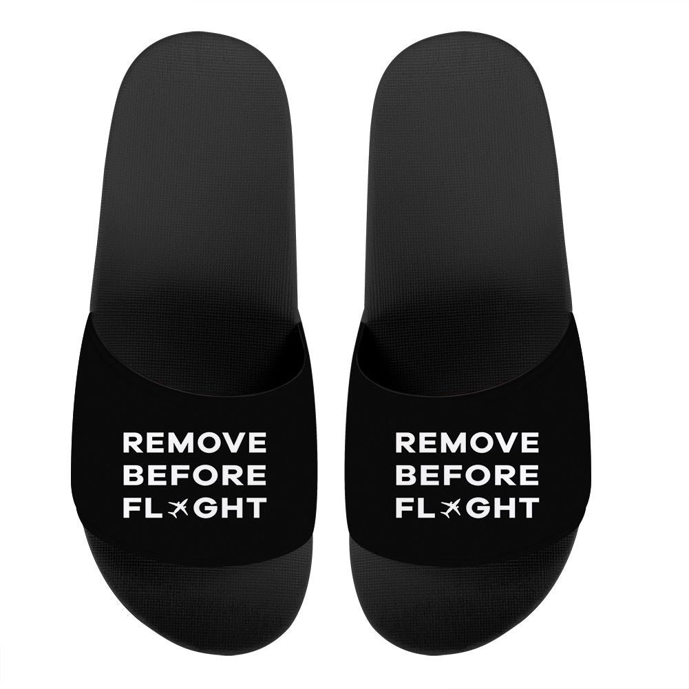 Remove Before Flight Designed Sport Slippers