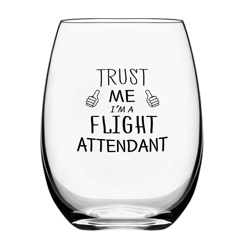 Trust Me I'm a Flight Attendant Designed Beer & Water Glasses