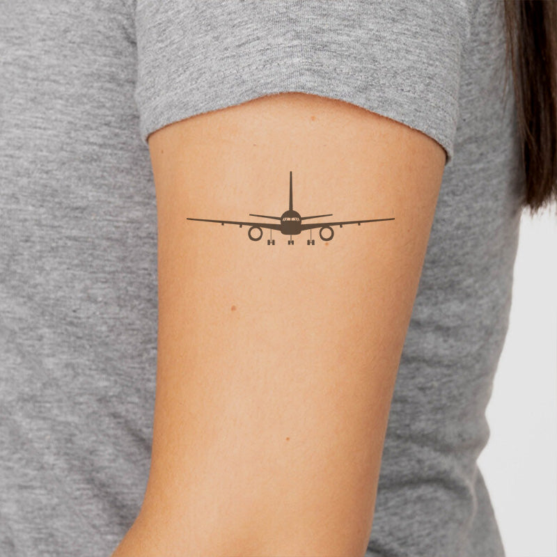 Boeing 757 Silhouette Designed Tattoes