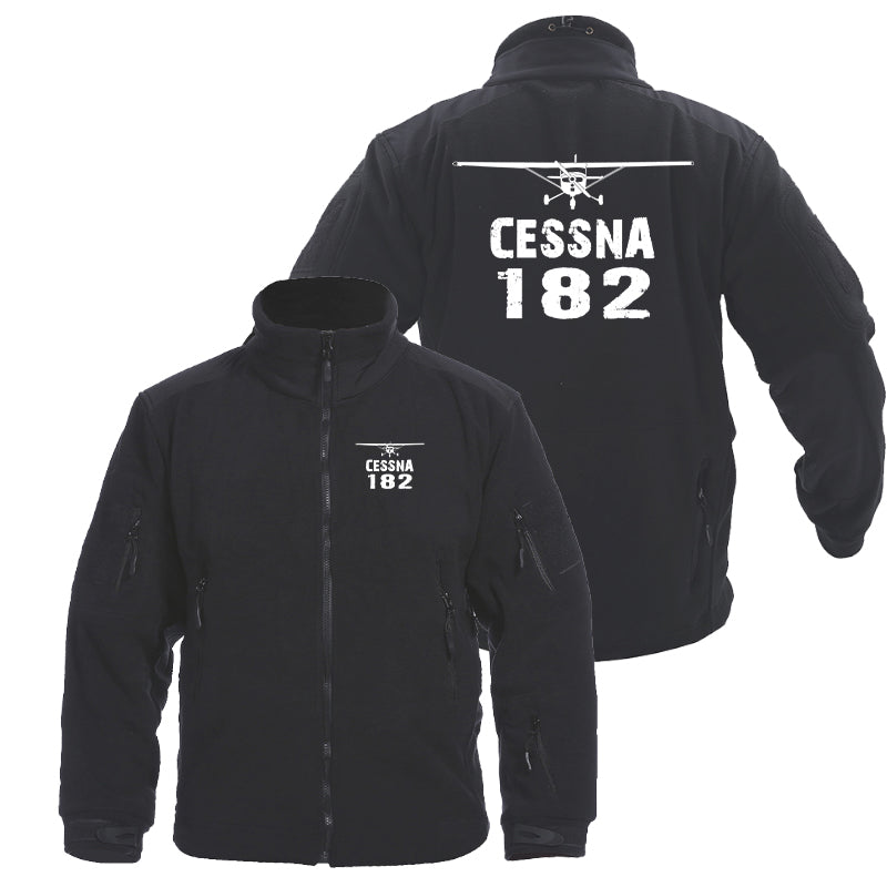 Cessna 182 & Plane Designed Fleece Military Jackets (Customizable)