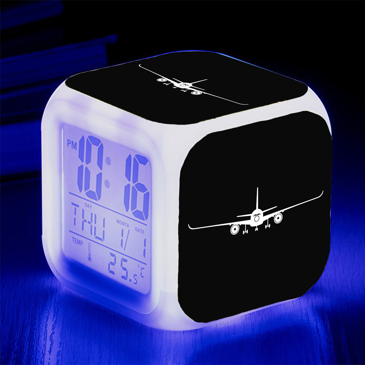 Airbus A350 Silhouette Designed "7 Colour" Digital Alarm Clock