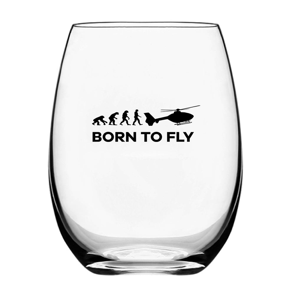 Born To Fly Helicopter Designed Beer & Water Glasses