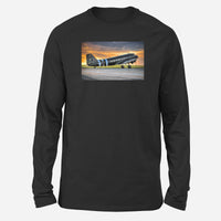 Thumbnail for Old Airplane Parked During Sunset Designed Long-Sleeve T-Shirts