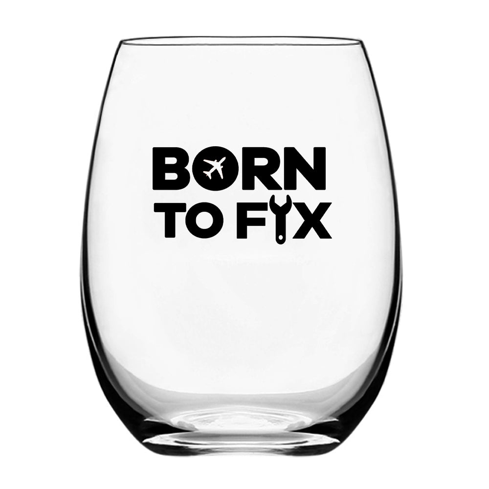 Born To Fix Airplanes Designed Beer & Water Glasses