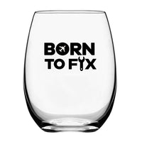 Thumbnail for Born To Fix Airplanes Designed Beer & Water Glasses