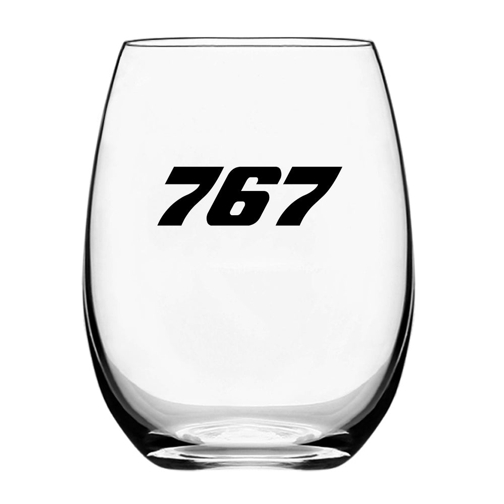 767 Flat Text Designed Beer & Water Glasses