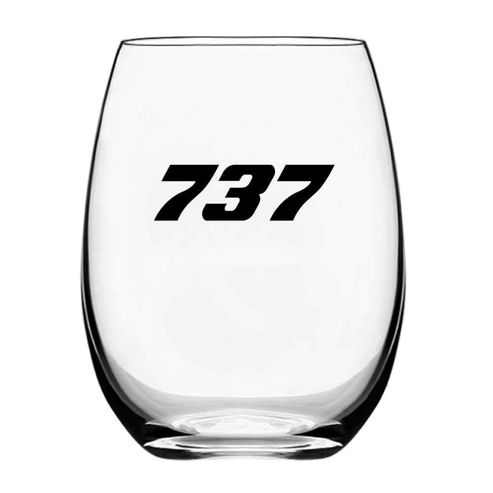 737 Flat Text Designed Beer & Water Glasses