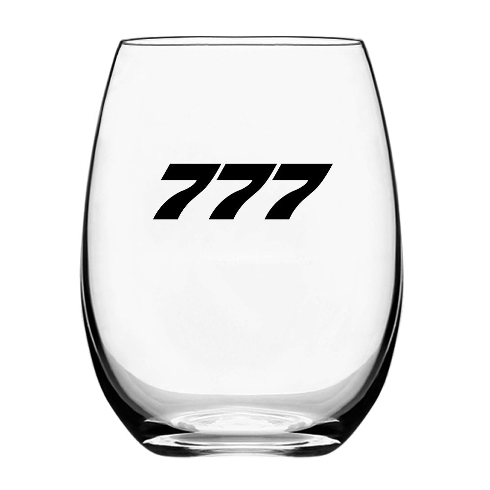 777 Flat Text Designed Beer & Water Glasses