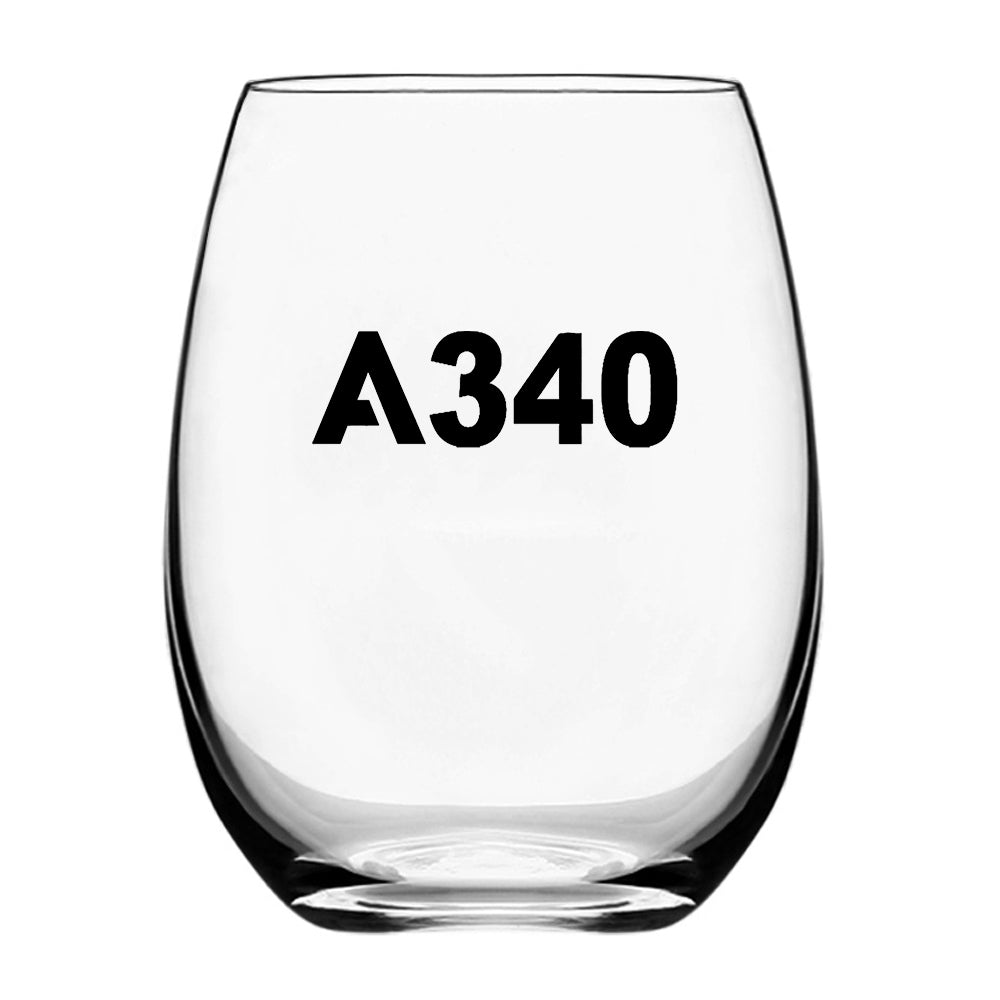 A340 Flat Text Designed Beer & Water Glasses