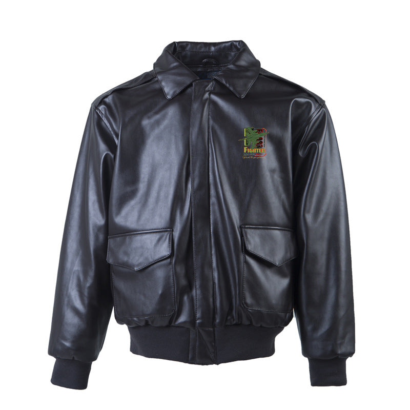 Fighter Machine Designed Leather Bomber Jackets (NO Fur)