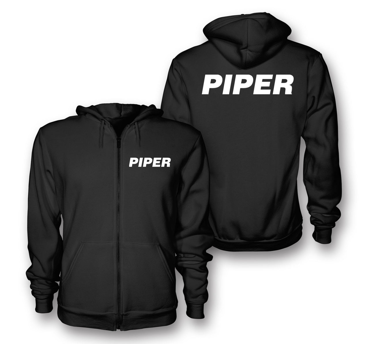 Piper & Text Designed Zipped Hoodies