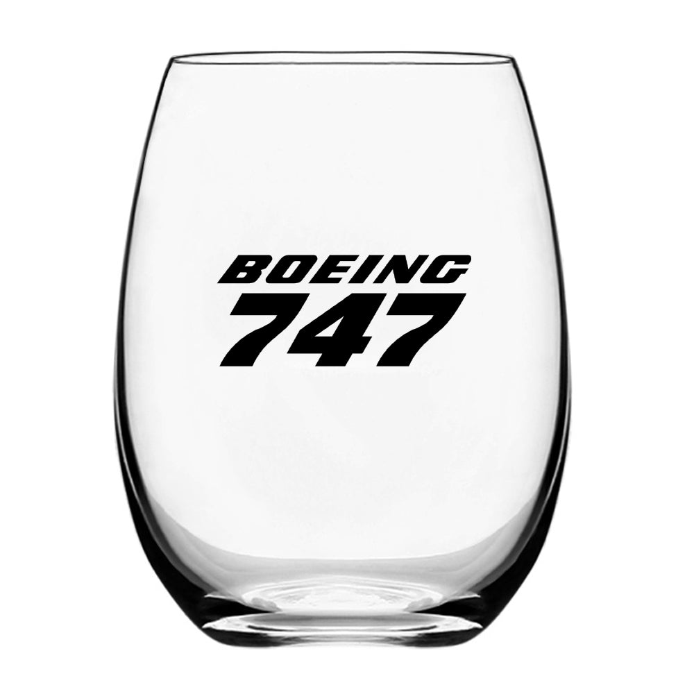 Boeing 747 & Text Designed Beer & Water Glasses