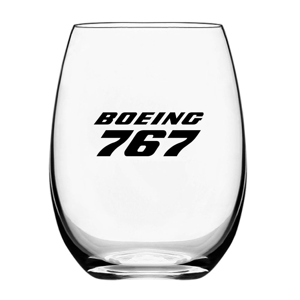 Boeing 767 & Text Designed Beer & Water Glasses