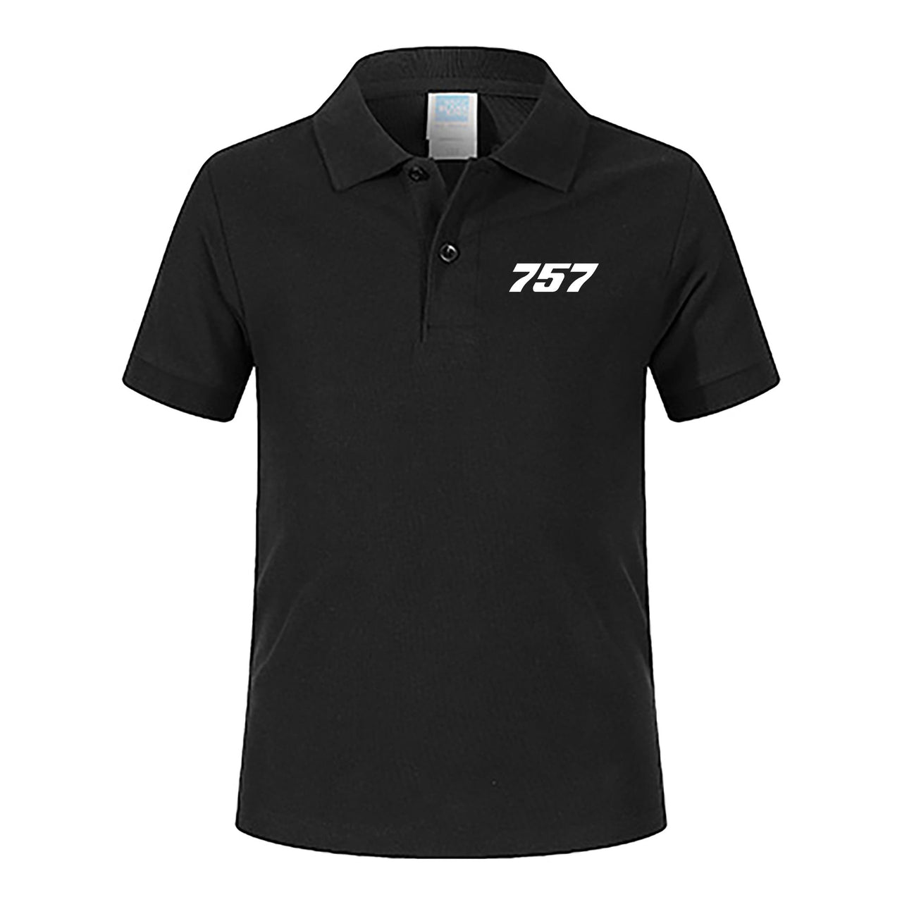 757 Flat Text Designed Children Polo T-Shirts