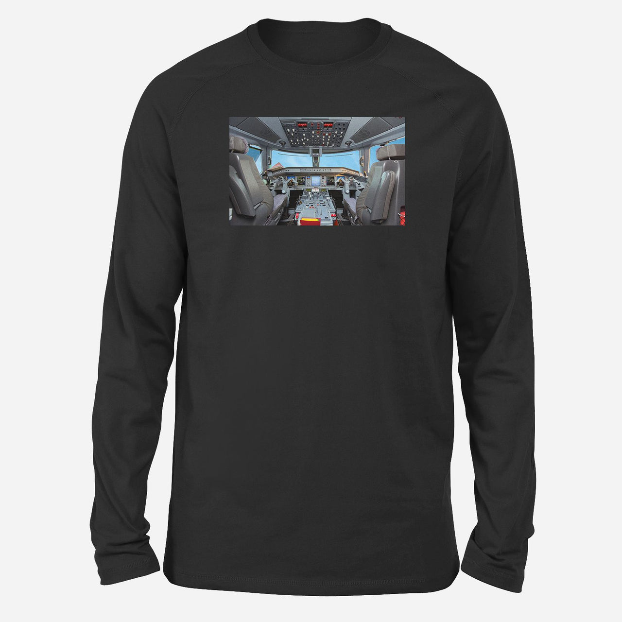 Embraer E190 Cockpit Designed Long-Sleeve T-Shirts