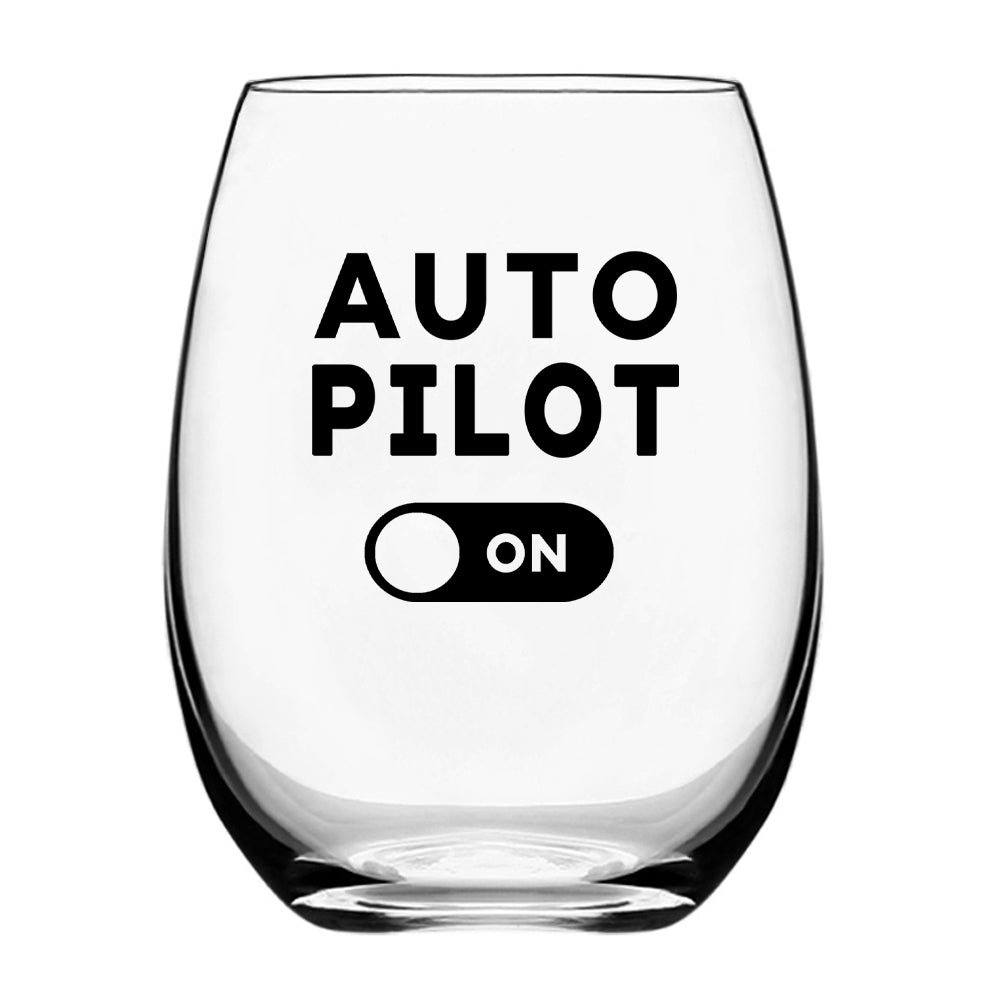 Auto Pilot ON Designed Beer & Water Glasses