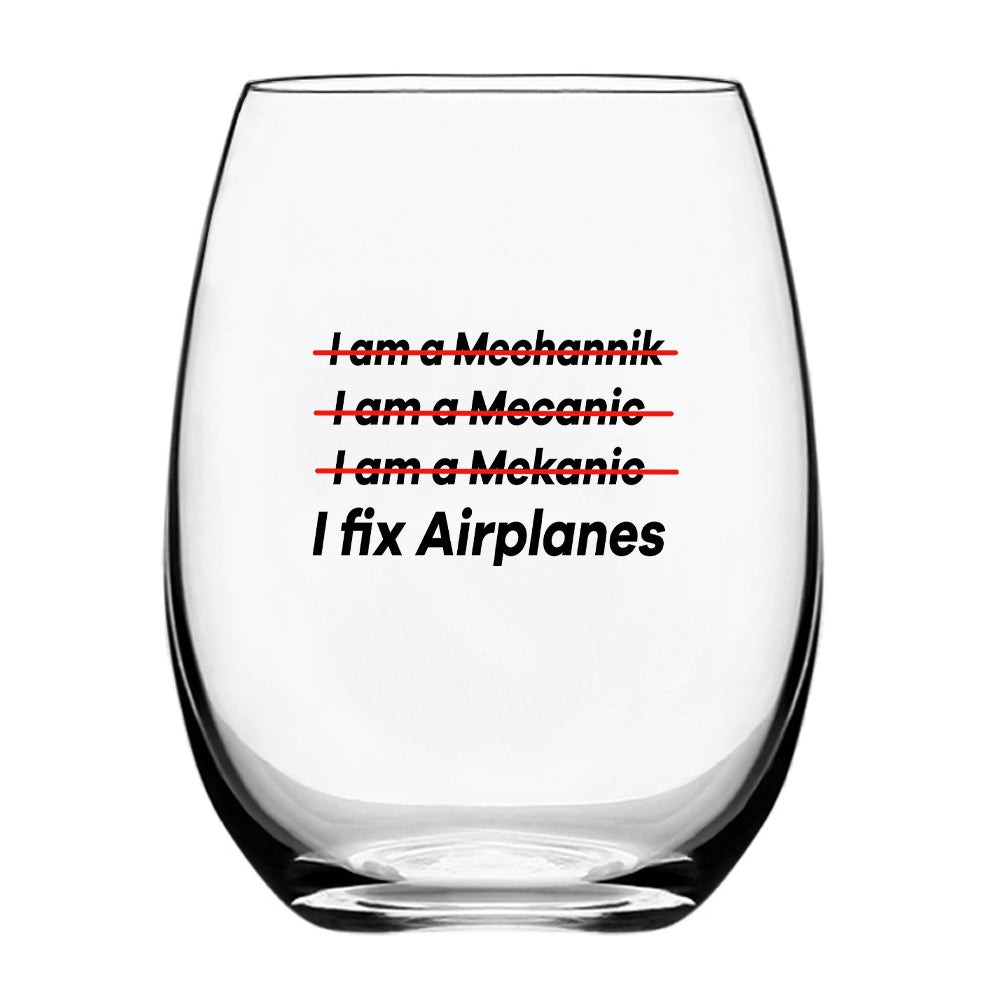 I Fix Airplanes Designed Beer & Water Glasses