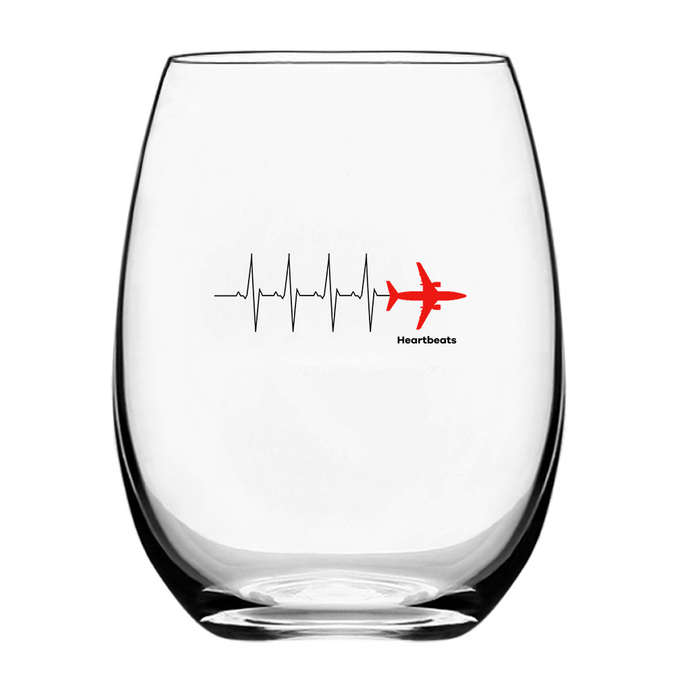 Aviation Heartbeats Designed Beer & Water Glasses