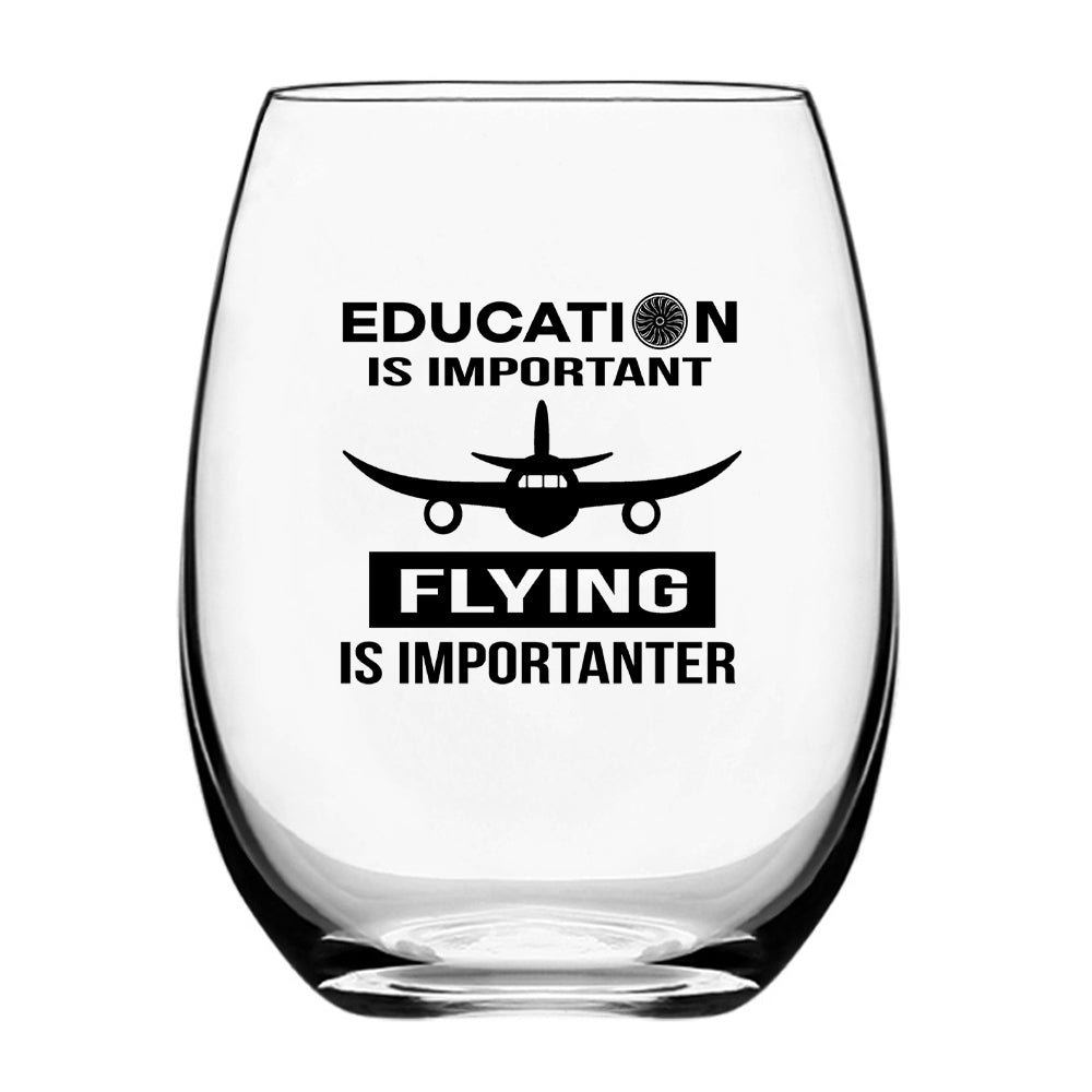 Flying is Importanter Designed Beer & Water Glasses