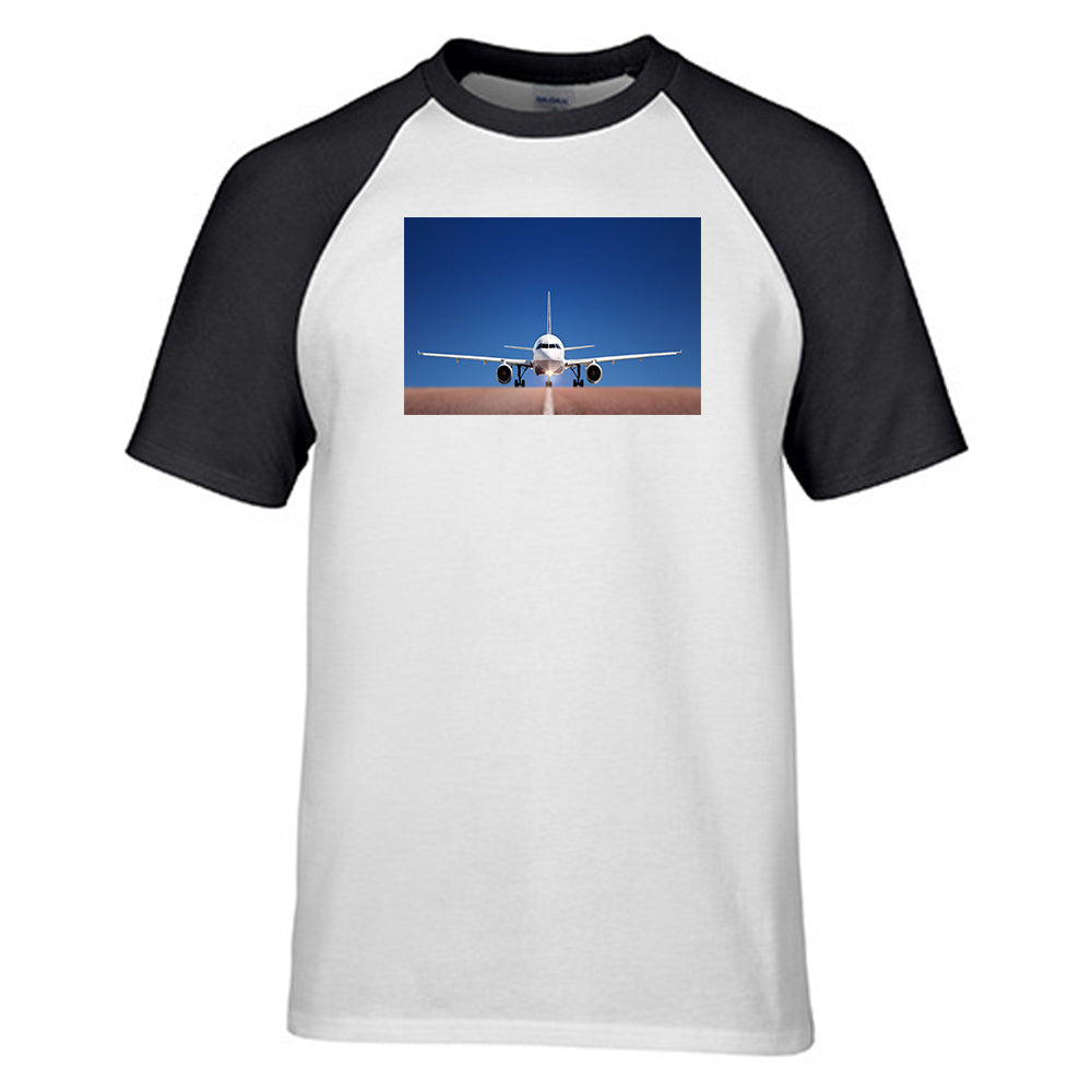 Face to Face with Airbus A320 Designed Raglan T-Shirts