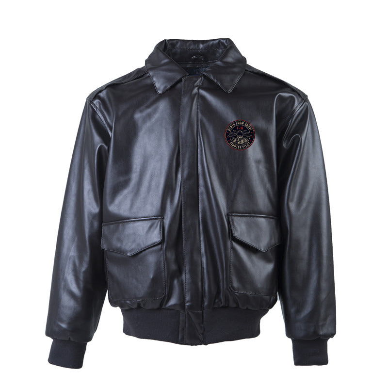 Fighting Falcon F16 - Death From Above Designed Leather Bomber Jackets (NO Fur)