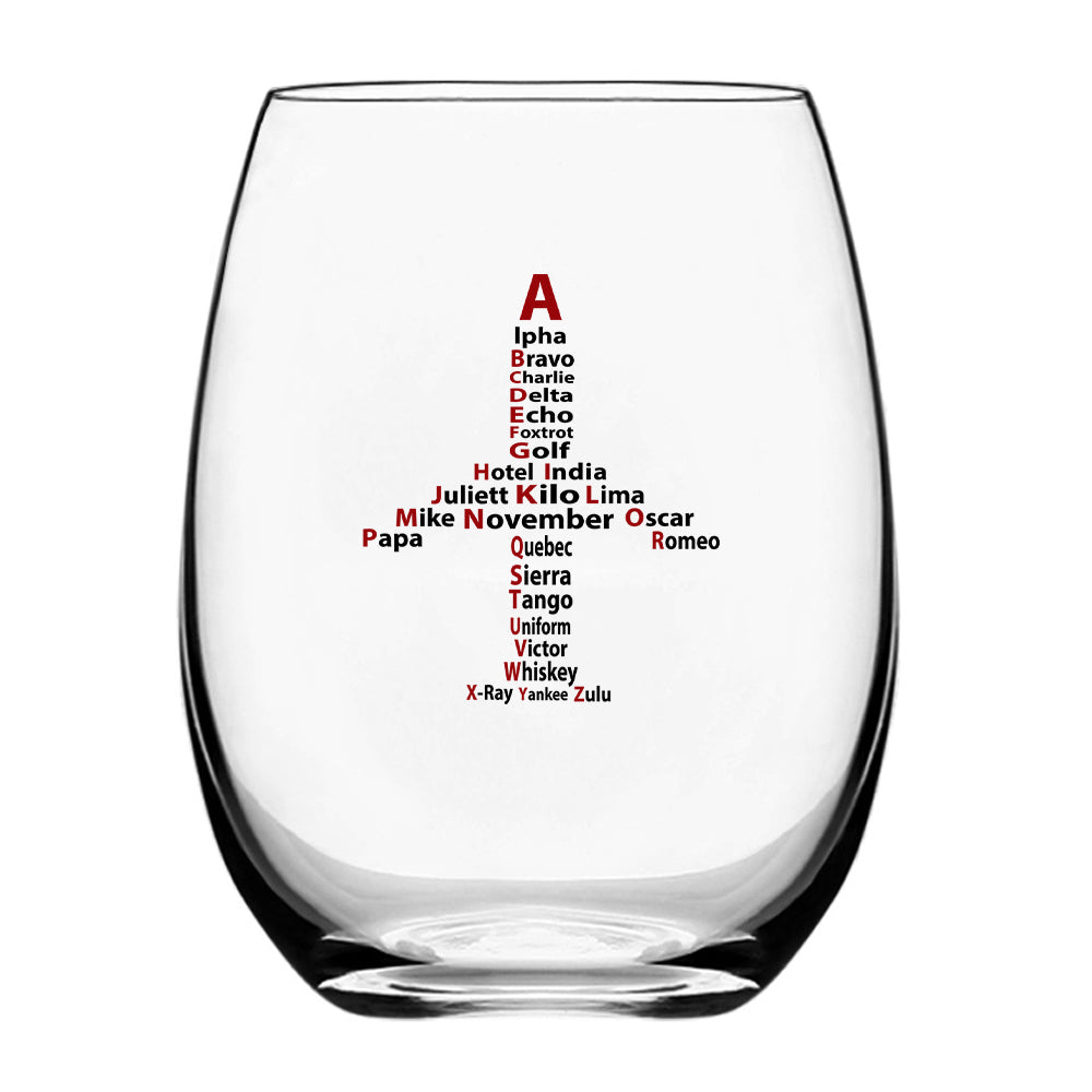 Airplane Shape Aviation Alphabet Designed Beer & Water Glasses