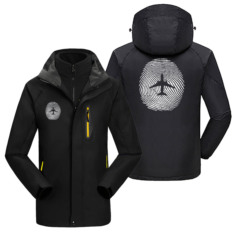 Aviation Finger Print Designed Thick Skiing Jackets