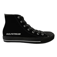 Thumbnail for Gulfstream & Text Designed Long Canvas Shoes (Women)