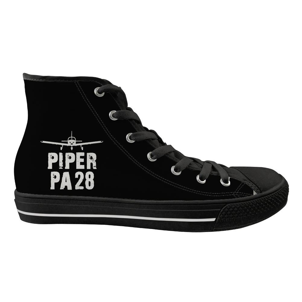 Piper PA28 & Plane Designed Long Canvas Shoes (Women)