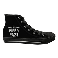 Thumbnail for Piper PA28 & Plane Designed Long Canvas Shoes (Women)